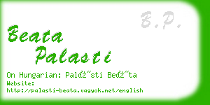 beata palasti business card